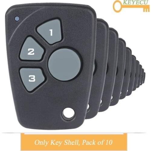KEYECU 10PCS Replacement Remote Control Car Key Case Shell for Chevrolet Cruze Spark Onix Silverado Volt Camaro, FOB 4 Buttons