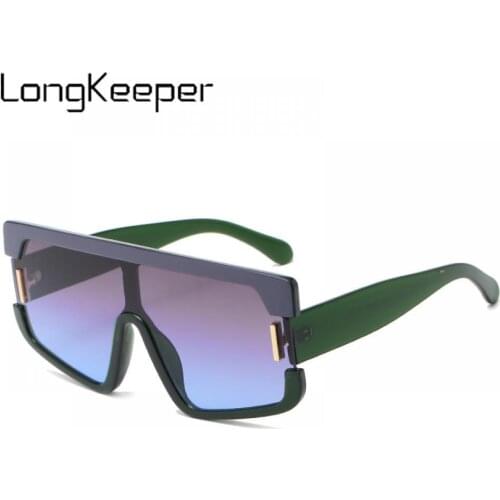 LongKeeper New Square Sunglasses Men Women Luxury Brand Oversized Gradient Sun Glasses Female Vintage One Piece Eyeware Oculos