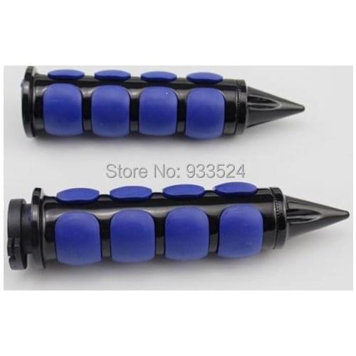 Motorcycle 1" 25mm Handlebar Hand Grips Black And Blue For Honda Rebel 250 Shadow 1100 ACE 1100 750 Aero 1100 750