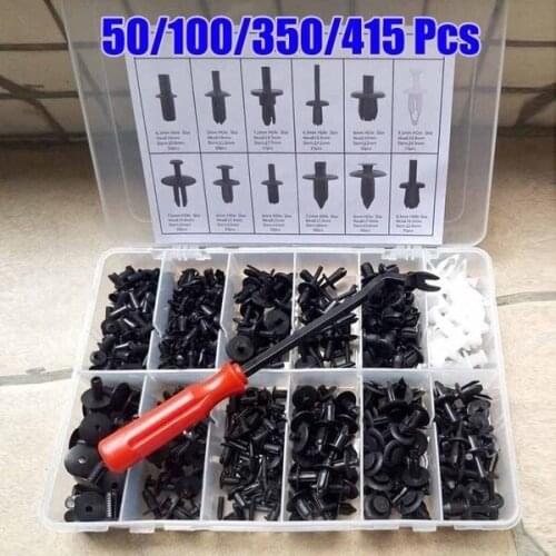 Car Body Push Pin Rivet Fastener Trim Moulding Clip + Screwdriver Removal Tool