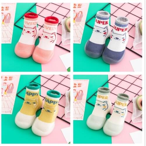 Floor Socks Childrens Indoor Non-slip Plus Velvet Spring and Autumn Toddler Socks Shoes Baby Floor Shoes