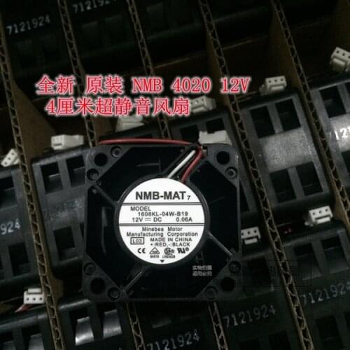 NEW NMB-MAT Minebea 1608KL-04W-B19 12V 0.06A 40*20MM 4CM 4020 silence cooling fan