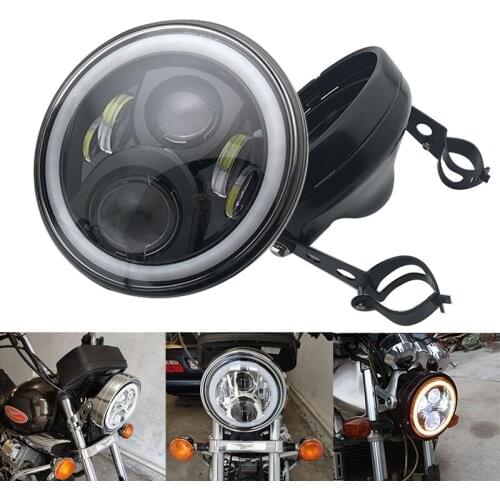 New 7 Inch 60W DOT E9 Motorcycle 883 Headlamp with 7'' LED Headlight Motorcycle Mounting Headlight Shell