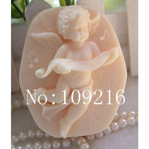 Wholesale!!!1pcs New Style 7.7x6.3x3.6cm Angel (Z33) Silicone Handmade Soap Mold Crafts DIY Mould