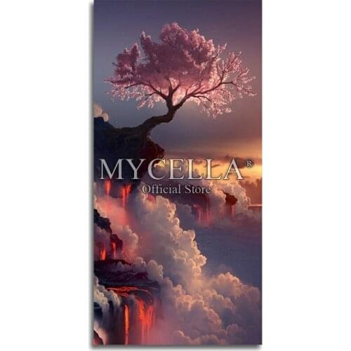 Full Round 5D Diy Diamond Painting Sakura Diamond Embroidery Crystal Diamond Mosaic Kit Wall Stickers Home Decor Needlework