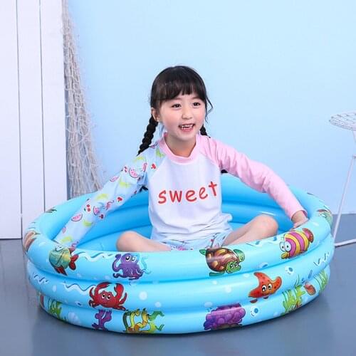 Portable Household 3-Ring Inflatable Childrens Swimming Pool Tub Backyard Baby Adult Home Paddling Pool Home Bathtub