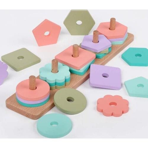 Early Learning Exercise Hands-On Ability Montessori Toys Geometric Shapes Matching Games Educational Wooden Toys for Children