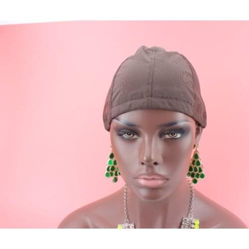 Brown Color Wig Cap for Making Wigs With Adjustable Double Net Glueless Lace Wig Caps Weave Cap for Making a Wig