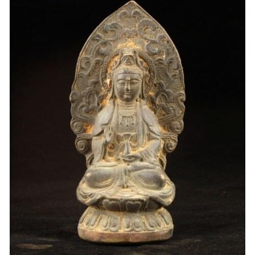 Collection Handmade Old Bronze carved KWAN-YIN Statue