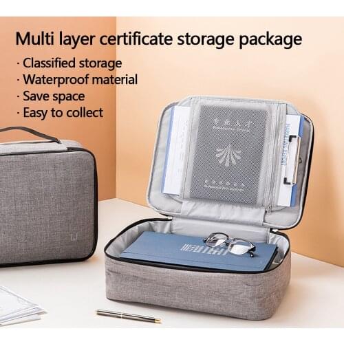 2/3 layer Large Capacity ID Ticket Bag Document Storage Bags Office Travel Passport Card Real Estate License Organizer