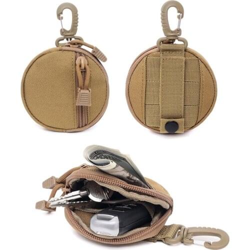 Tactical Keychain Wallet Outdoor Molle EDC Pouch MINI Hanging Bag Fanny Pack For Keychain Money Lighter Earphones EDC Organizer