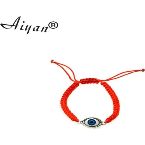 Turkish blue eyes exorcism protection lucky red cord bracelet with alloyed resin materail for men and women as gifts and prayers