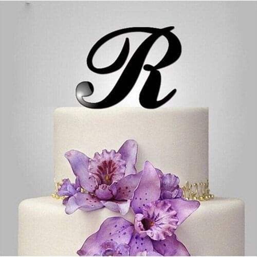 Unique Letter Monogram Cake Topper Custom Initials Name Wedding Cake Toppers Rustic Baby Shower Birthday Party Decoration Gift