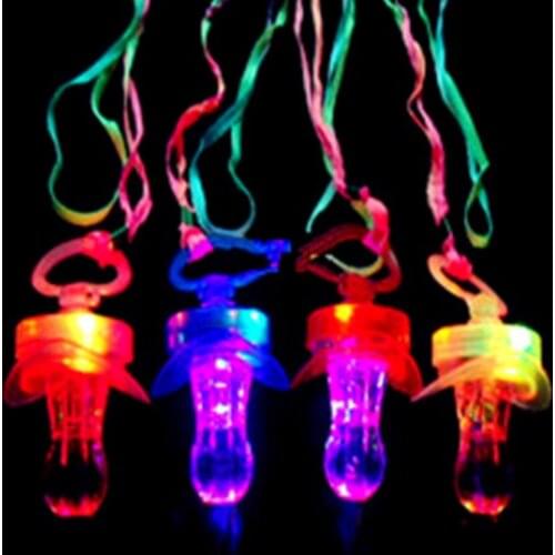 20pcs Led Funny Light up Whistles Flashing Nipple Whistles Concert Cheering Props Baby Kids Toy Lamp Random color send
