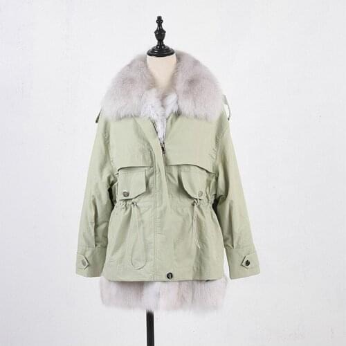 Winter Real Fox Fur Coat 2021 New Women Parkas Woman Short Jacket Fur Liner Detachable Coats and Jackets Fashion Cloth