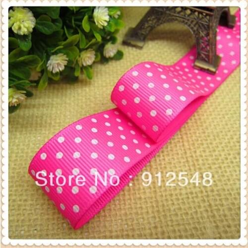 1'' (25mm) White dot printed grosgrain ribbon Gift wrap ribbon 10 yards 10235