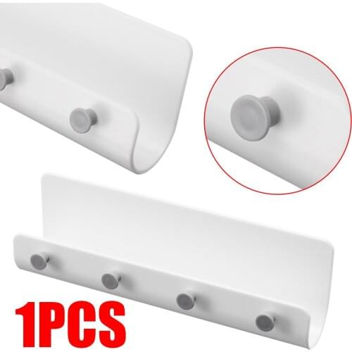 1Pcs Wall Hook Rack Key Hanger Hooks Adhesive 4 Hooks Storage Holder Key Hanger Shelf Home Organizer Accessory