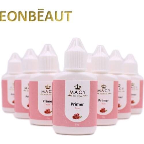 10 Bottles MACY Eyelash Primer Rose-Scented Used on Roots of False Eyelashes Extension Wholesale 15ml Make Eyelash Glue Stronger
