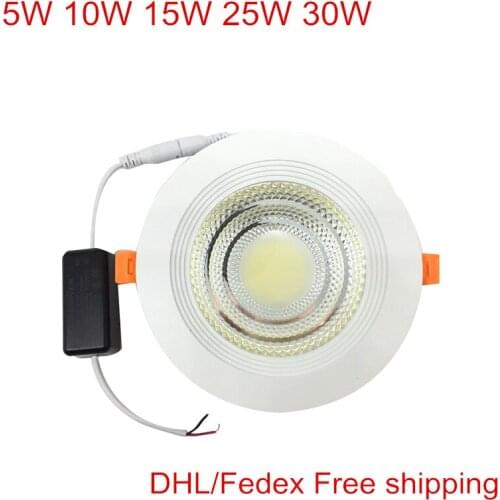 10pcs/lot,DHL/Fedex Free shipping,10W 15W 25W 30W Ultra Bright Recessed LED Ceiling Panel light 110V/220V LED Indoor Downlight