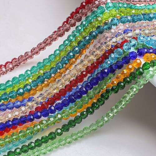 2/3/4MM Czech Glass Spacer Beads For Jewelry Making Diy Accessories Colorful 32 Faceted Round Ball Black Crystal Beads Wholesale