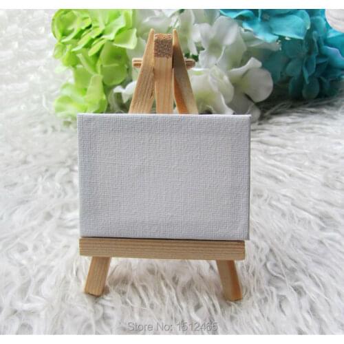 24 sets Mini Display Easel WIth Canvas 5*7cm Wedding Table Numbers Painting Hobby Wedding decoration