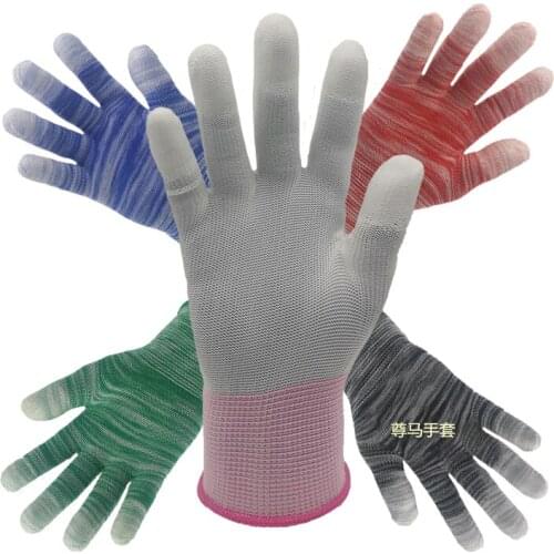 36 pairs of PU coated finger coated nylon coated gloves