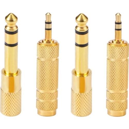 4pcs/set 3.5mm to 6.5mm 6.35mm Male to Feamle Audio Cable Adapter 6.5 6.35 Jack To Plug 3.5 Jack Stereo AUX Converter Amplifier