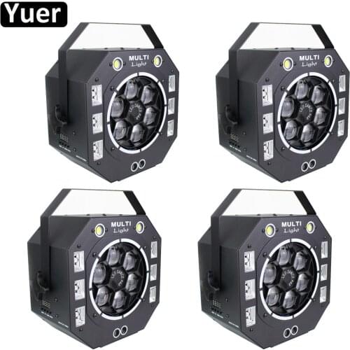 4Pcs/Lot Multifunction Disco Ball Color Music 4IN1 Stage Effect lighting DMX512 DJ Disco Light Flishing Dance Club Party Music