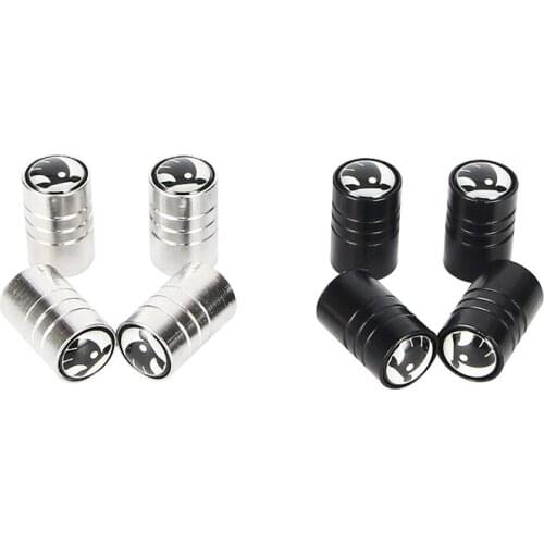 4 pcs New Fashion Car styling Wheel round Tire Valve Caps for Skoda Fabia Kamiq Karoq Kodiaq Octavia Rapid Scala Superb