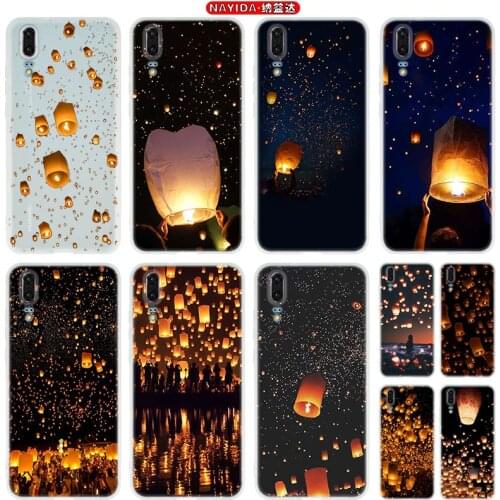 Phone Case For Huawei P40 P10 P20 P30 Lite Plus Pro P8 P9 Lite P Smart Z 2019 Cover Star fire balloon in night
