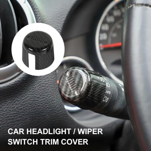 Headlight/Wiper Switch Decoration Cover Self Adhesive Carbon Fiber Trim for Jeep Wrangler JK 2007-2017 Car Interior Accessories