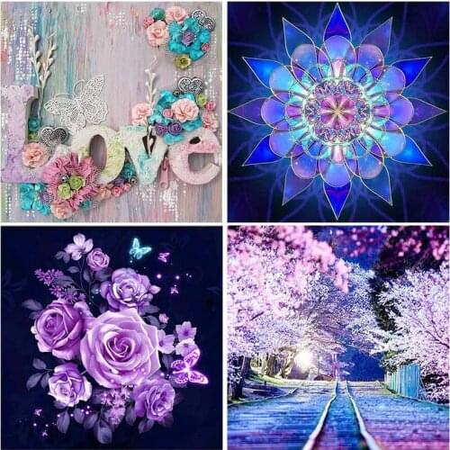 Love Blue Flowers Full Square/Full Round Drill 5D Diamond Painting Embroidery Mosaic Full Display Stitch Home Decor Gift