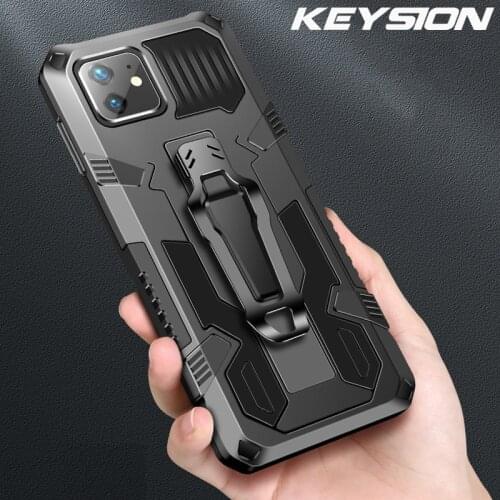 KEYSION Shockproof Case for iPhone 12 Pro Max 12 mini 11 X XS XR Silicone + PC Phone Back Cover for iPhone SE 2020 6 6S 7 8 Plus
