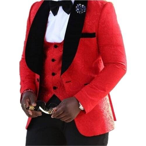Handsome Groomsmen Shawl Lapel Groom Tuxedos Mens Wedding Dress Man Jacket Blazer Prom Dinner (Jacket+Pants+Tie+Vest) A02