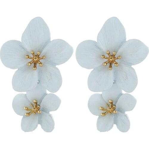 Oversized Statement Flower Earrings Large Hawaii Earrings Women Fashion Jewelry E56A