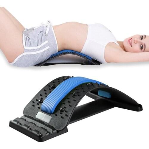 Back Massager Stretcher Equipment Stretch Lumbar Support Relaxation Spine Pain Relief Massage Tools Fitness Massage Equipment