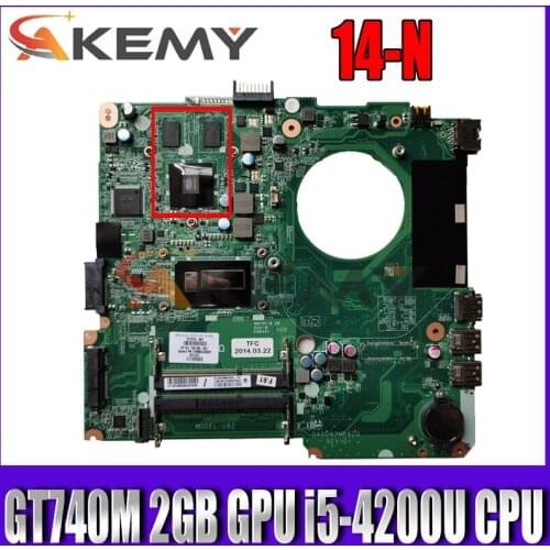 For HP 14-N Laptop Motherboard 738156-001 738156-501 With GT740M 2GB GPU i5-4200U CPU DA0U82MB6D0 MB 100% Tested Fast Ship