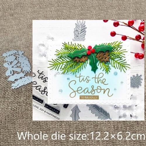 XLDesign Craft Metal Cutting Dies stencil mold Holly and Pine decoration scrapbook Album Paper Card Craft Embossing die cuts