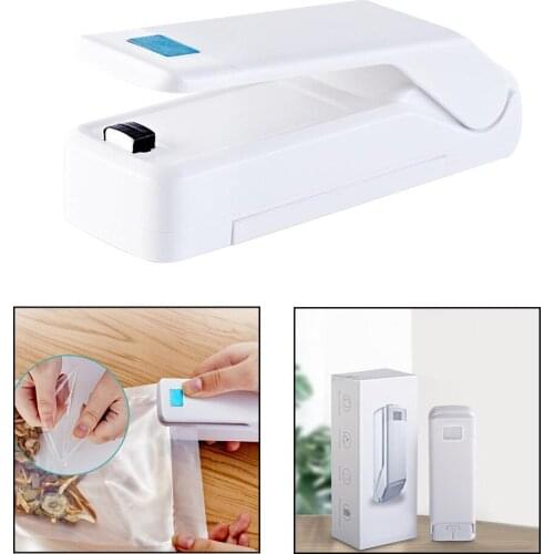 Mini 6 in 1 Bag Heating Sealer Cutter Hand Press Portable Snack Packing Foil Vacuum Bags Sealing Seal Phone Holders