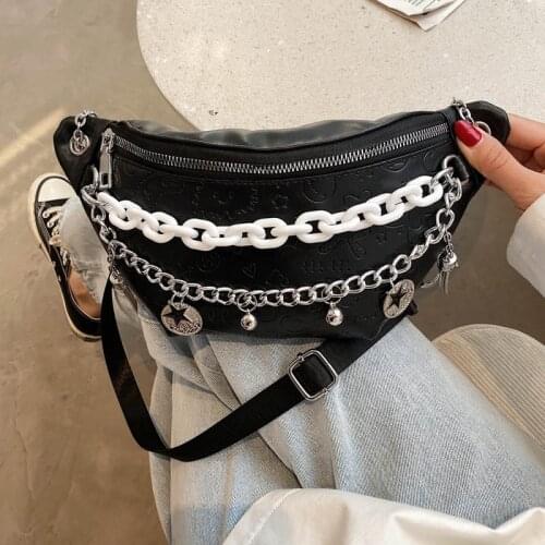Fashion Women Chest Bag Chain Handbag Designer Cartoon Printing Banana Pouch Classic Brand Crossbody Bag Female Clutches Purse