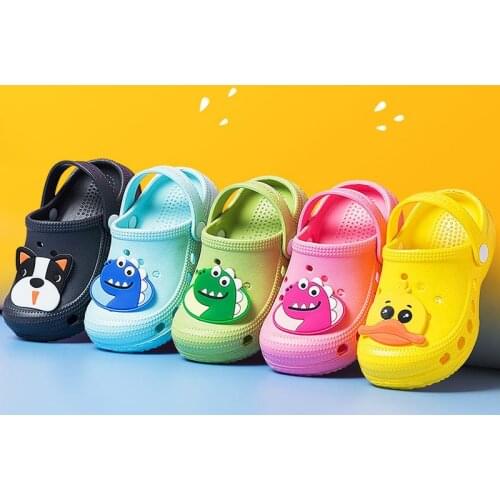 Cartoon Dinosaur Children Sandals Summer Non-Slip Soft Sole Kids Clogs 1-3 Years Baby Indoor Slippers Light Comfort Girls Shoes