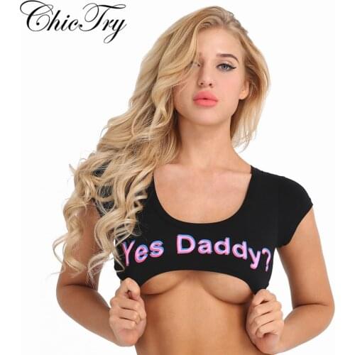 Sexy Women Girls Fashion Exotic Tanks Stretchy Cotton Letter Printed Summer Crop Tops Short Clubwear Party Tees Bra Blouse