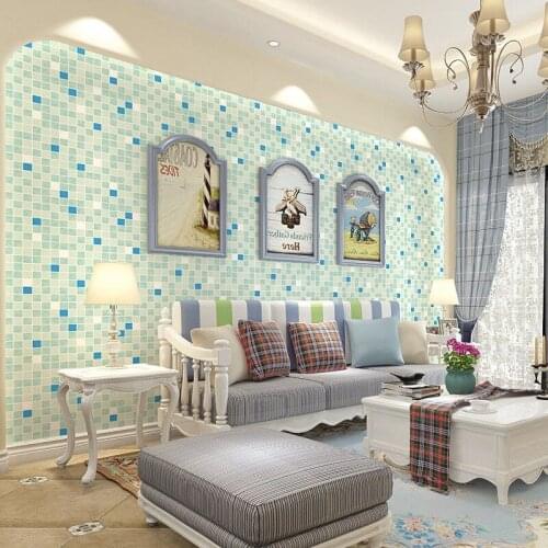 Modern Mosaic Pattern Wallpaper Wall Background Living Room Kitchen Home Decor