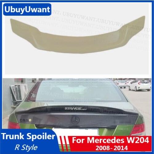 R Style For W204 Spoiler Mercedes C180K C200 C300 Sedan 2008-2014 ABS Plastic Car Rear Wing Spoiler For W204 4-Doors Tail Wing