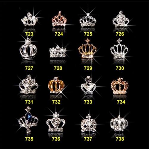 Nail rhinestone Alloy diamond nail jewelry Transparent crystal crown design alloy 3d nail art supplies decorations accessories