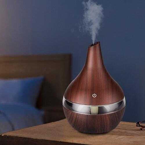 Air Humidifier Electric Aroma Diffuser Aromatherapy diffuser Oil Mist Maker Fogger Wood Grain 7 Colours LED Light For Home