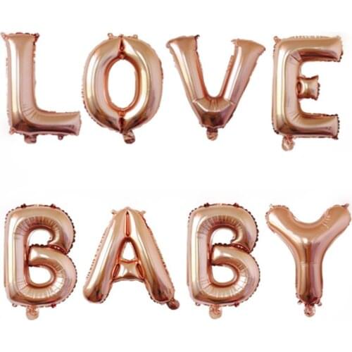 16 inch 40 inch letter balloon free combination rose gold aluminum foil balloons childrens birthday wedding decoration balloons