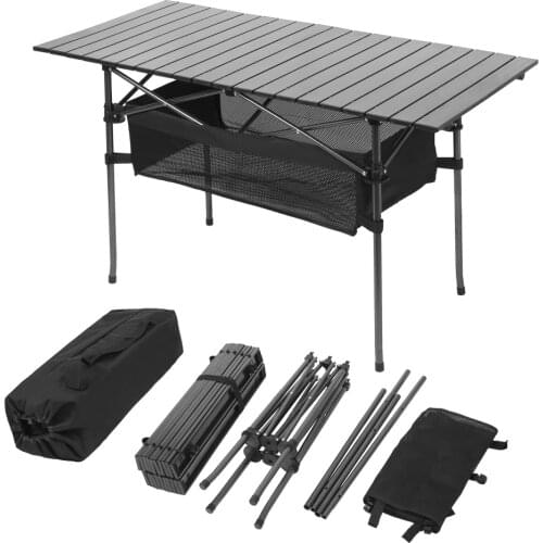 High quality light portable Outdoor Folding Table Chair Camping Aluminium Alloy BBQ Picnic Table Traveling Table Camp Table