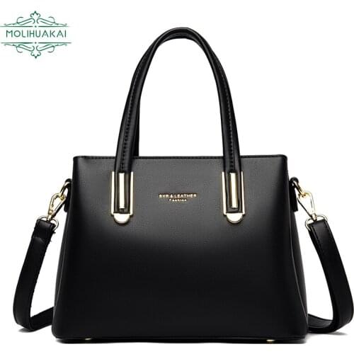 Ladies Retro Soft Leather Messenger Bag Designer Luxury Handbag Bolsa Feminina Large Capacity Solid Color Single Shoulder Bags