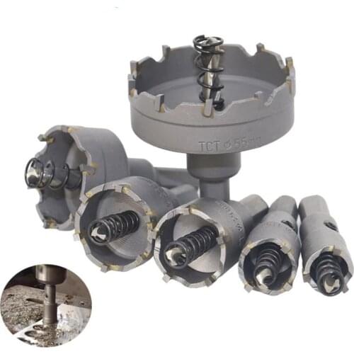 1PC Diameter 15-100MM Cemented Carbide Hole Cutter Metal Pipe Steel Plate Tungsten Steel Hole Drill Cutting Tool